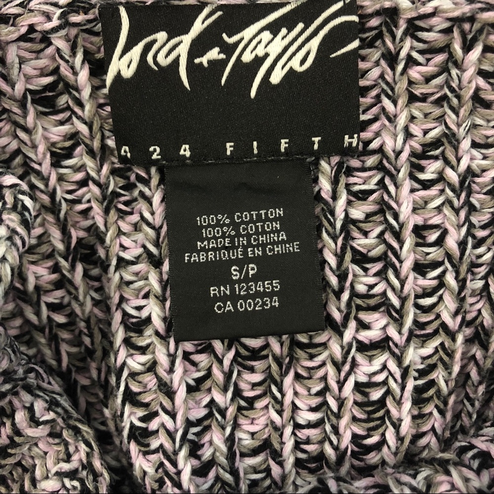 Pink & Black Cropped Knit Long Sleeve Sweater, SP - Picture 4 of 4